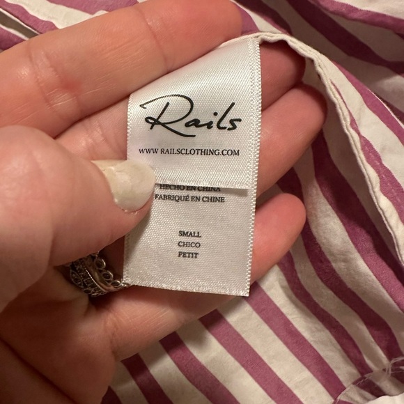 Rails Arlo Button Down Shirt Cali Stripe Long Sleeve Small Collared - Picture 9 of 10